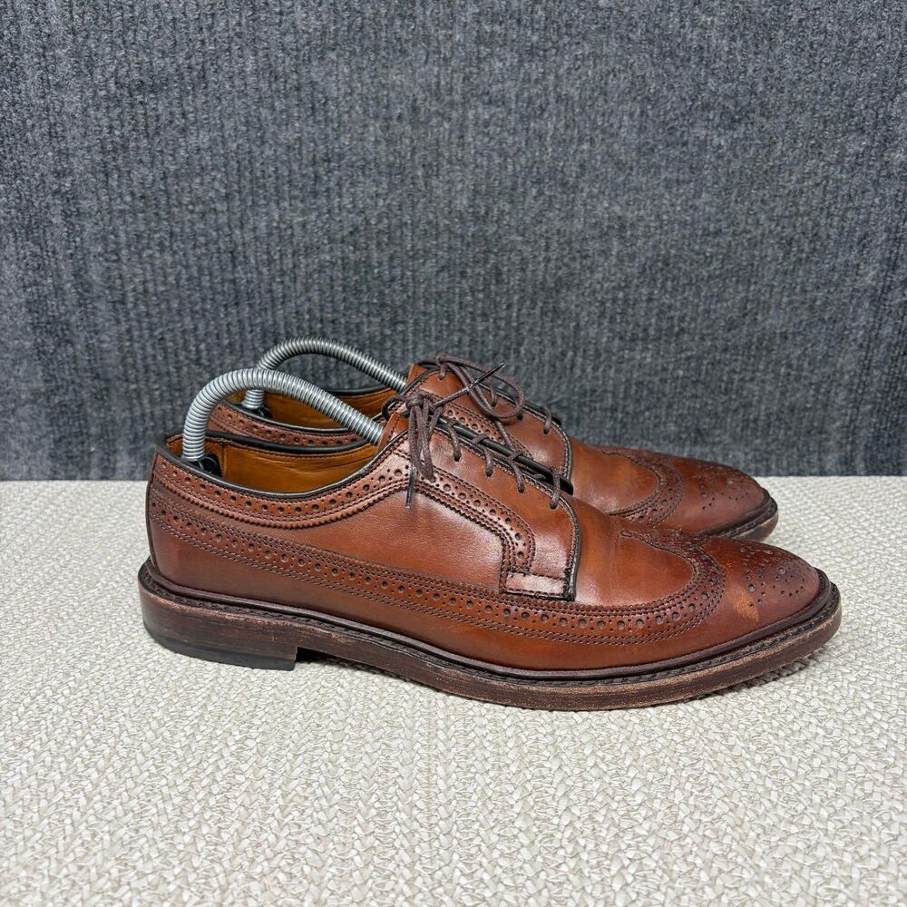 Allen Edmonds MacNeil Burgundy Leather Shell Cordovan Oxfords Wingtip Mens 9.5 B